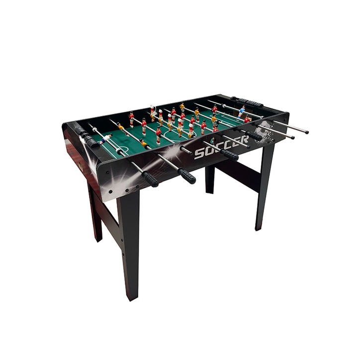 Mesa foosball, Picioare reglabile, 22 de jucatori, 2 mingi, 119x61,2x80,6 cm, Negru