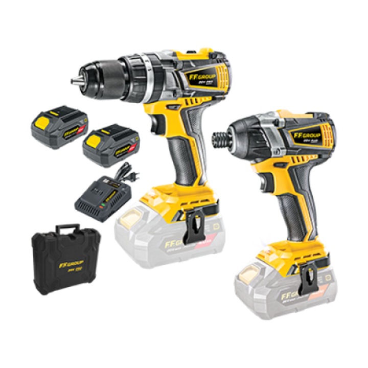 Set masina de gaurit cu acumulator si percutie CHD/60-BL 20V PRO 43200 + masina de insurubat cu acumulator si percutie CID/200-BL 20V PRO 43202 FF Group