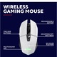 Mouse gaming wireless reincarcabil Trust Gaming GXT 110 Felox, timp de redare 80 de ore, 800-4800 DPI, iluminare LED multicolora, 6 butoane, mouse RGB, alb