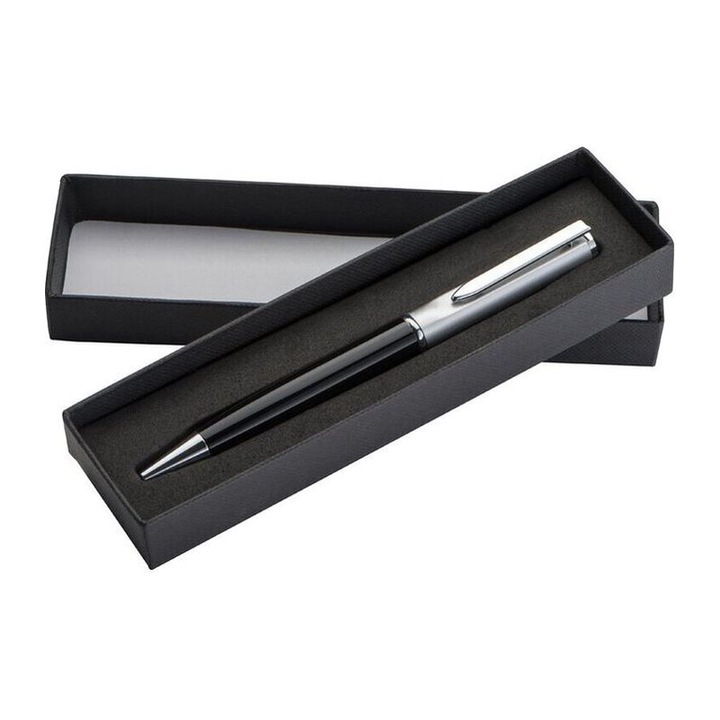 Pix metalic, negru, argintiu, Piksel, elegant, in cutie neagra