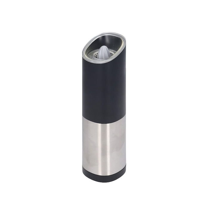 Elektromos daráló fűszerekhez, Zola®, só és bors, LED, őrlési vastagság állítás, 20x5 cm, fekete-ezüst