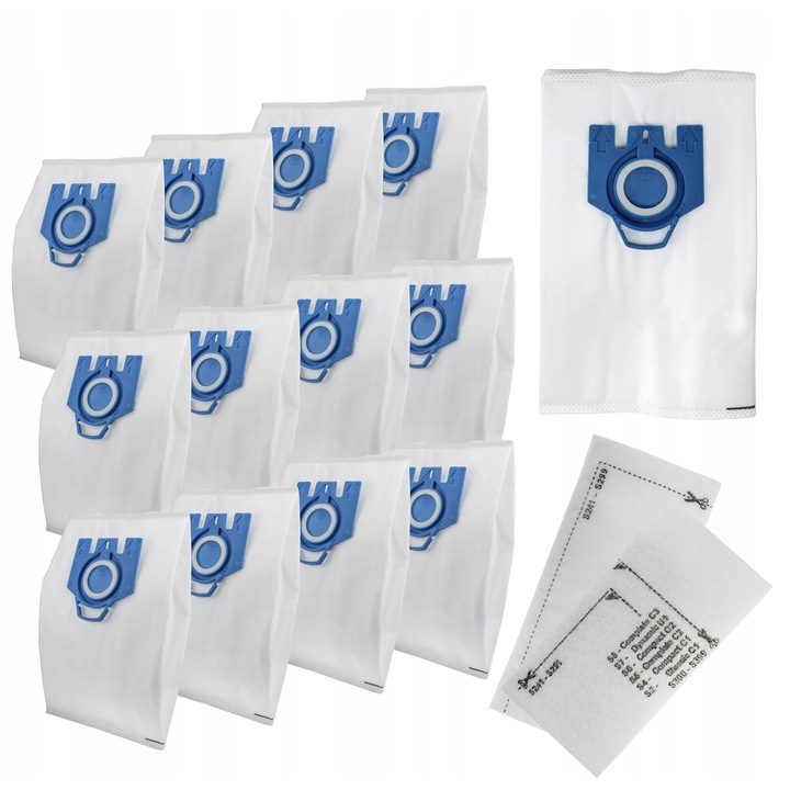 Saci sintetici pentru aspirator Miele 3D Complete C3 C2 Classic C1, Hoover, set 12 buc + 3 filtre de motor