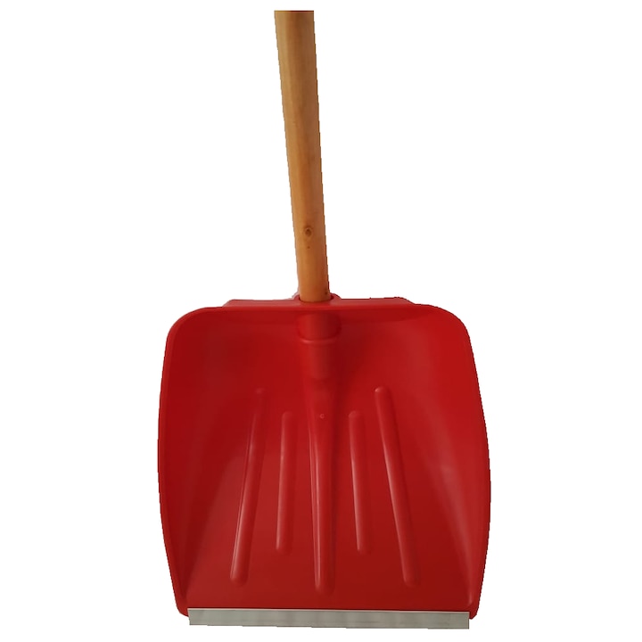 Lopata zapada profesionala plastic cu lama de aluminiu, 42 x 39cm, Rosu ultrarezistenta cu coada