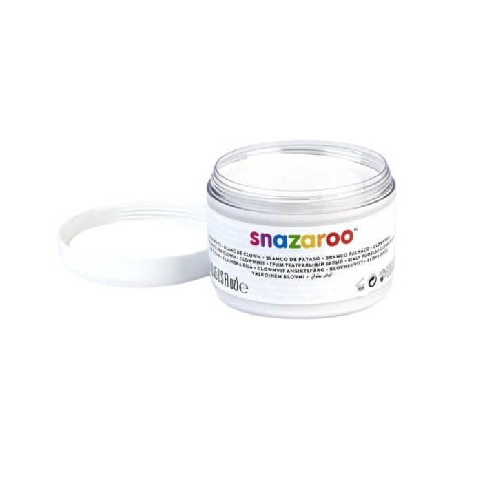 Vopsea alba pastoasa pentru pictura pe fata, Clown White- 250ml - Snazaroo