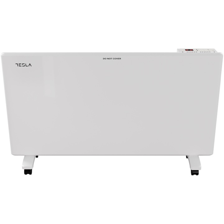 Convector electric Tesla PC501WD, 2000 W, Termostat reglabil cu autoresetare, Protectie supraincalzire, Senzor pentru consum optimizat, Anti-rasturnare, Alb