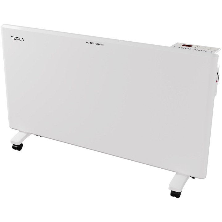 Convector electric Tesla PC501WD, 2000 W, Termostat reglabil cu autoresetare, Protectie supraincalzire, Senzor pentru consum optimizat, Anti-rasturnare, Alb