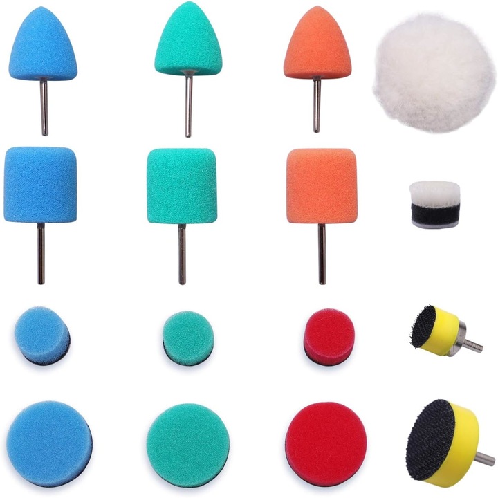 Комплект Mini 16 полиращи гъби, Jormftte, M14, Multicolor