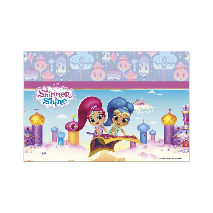 Fata de masa party Shimmer and Shine, 120x180cm, plastic, Procos