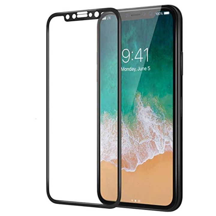 Full Screen teljes kijelzős üvegfólia, ütésálló védőfólia Apple iPhone 13 / 13 Pro /14-hez fekete (5D, 9H)