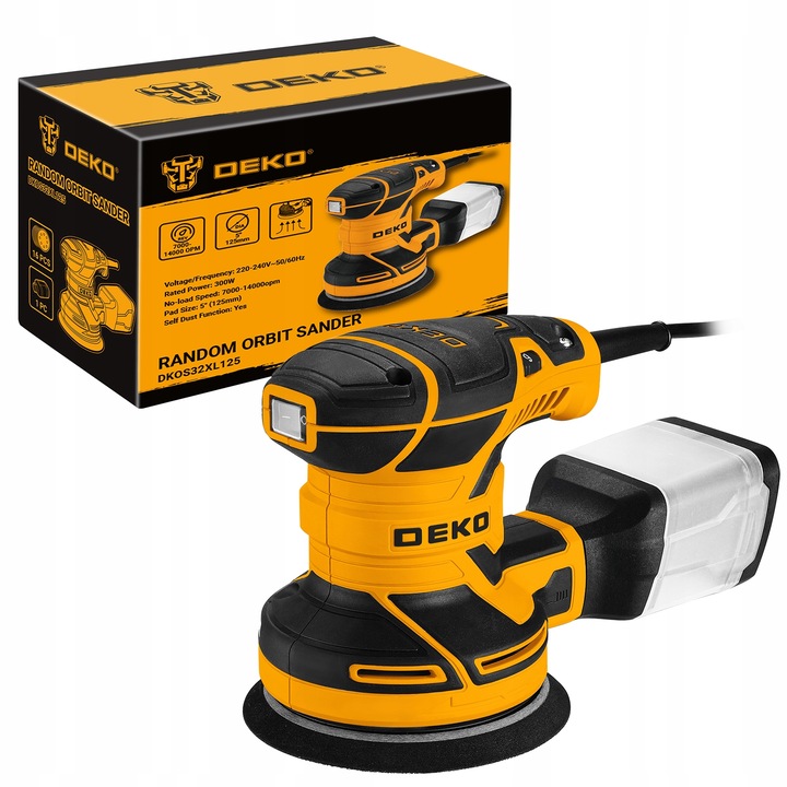 Лентов шлайф за дърво/метал, Deko, Захранване от мрежата, 230V, 60Hz, 320W, 14000 об/мин, Кабел 2м