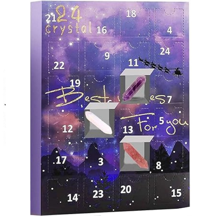 Adventi naptár kristályokkal 2023, karácsony, a jóga és a geológia szerelmeseinek