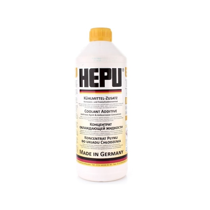 Antigel concentrat Hepu, culoare galben, volum 1.5 litri