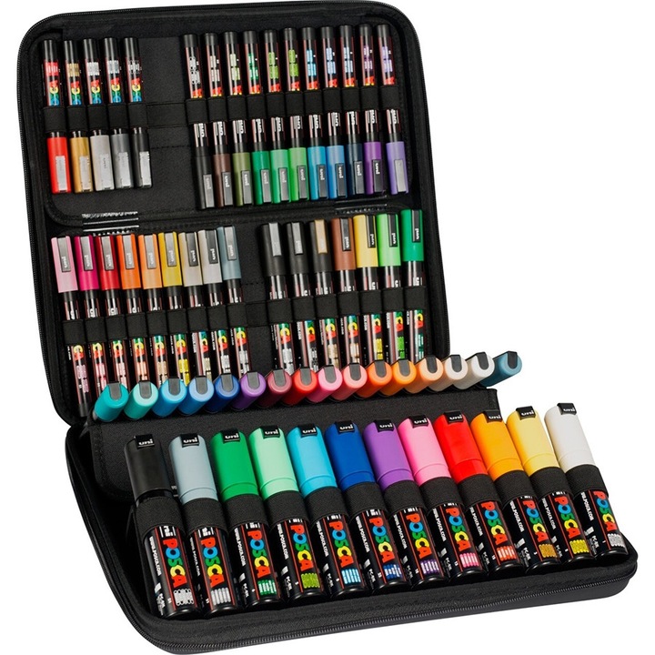 Карта Posca PVC Uniball, оборудвана с 60 маркера