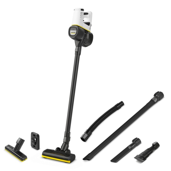 Вертикална прахосмукачка Karcher VC 4 Cordless Myhome Car, 0.65l, 21.6V, Максимална автономност 30 мин, Бяло-Черно