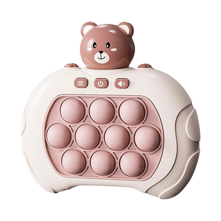 Consola Pop it Electrica Robot 10002, cu lumini si sunet, pentru copii si Adulti, roz