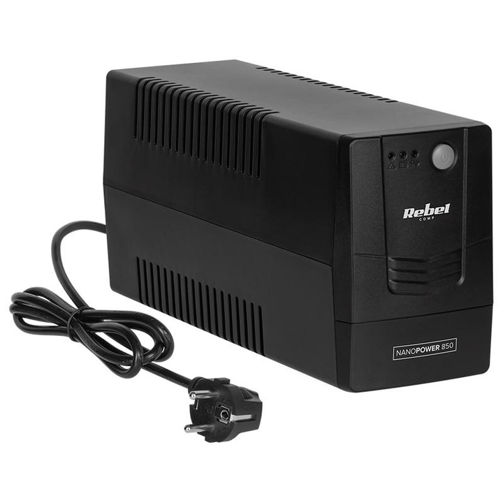 UPS Offline Nanopower 850 (850VA/480W), Negru, Rebel