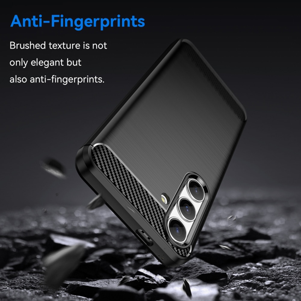 Husa compatibila cu Samsung Galaxy S24 Techsuit Carbon Silicone Black