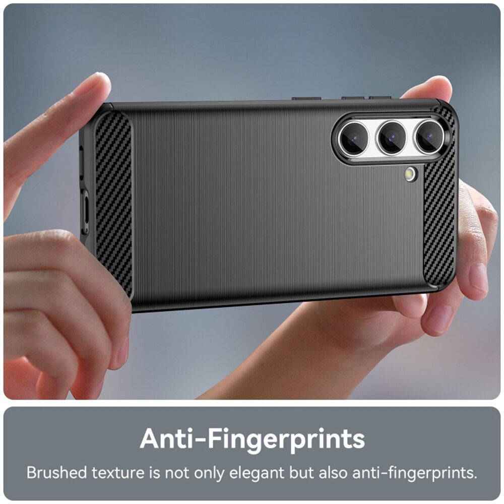 Husa compatibila cu Samsung Galaxy S24 Techsuit Carbon Silicone Black