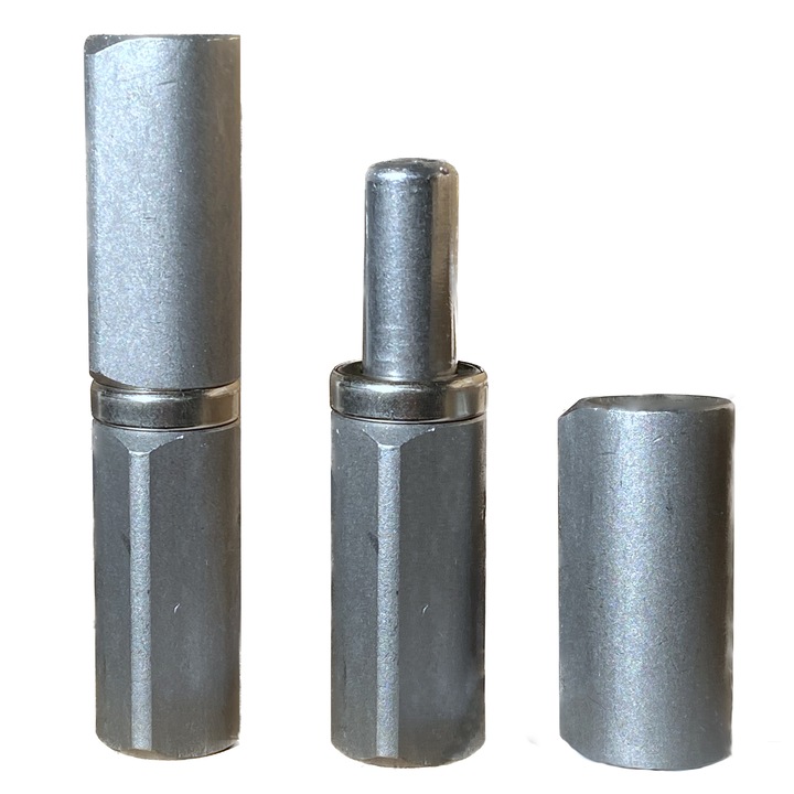 Set 2 balamale sudabile pentru porti batante cu umar si rulment, Grosime 30mm, Lungime 120mm