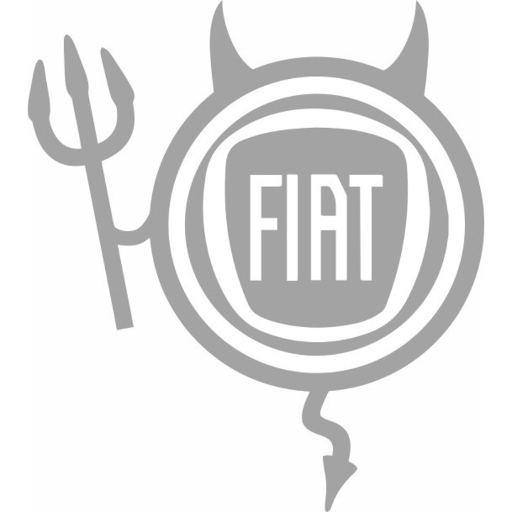 Стикер за кола, ИЗОБРАЖЕНИЕ, Dracusor FIAT, сребрист, 19 х 21 см