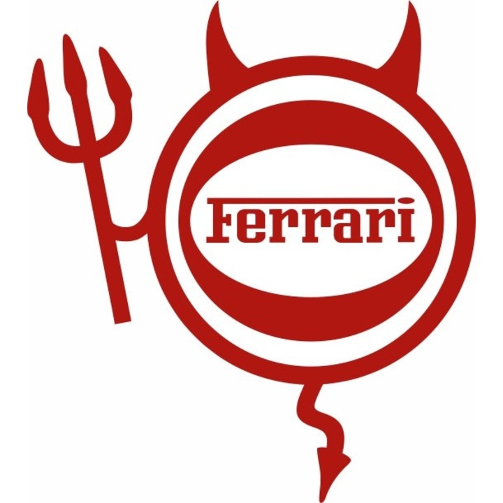 Sticker auto, IMAGE, Dracusor FERRARI, rosu, 19 x 21 cm