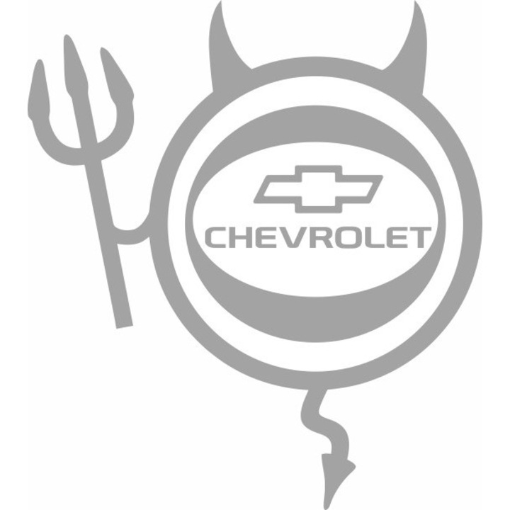 Стикер за кола, ИЗОБРАЖЕНИЕ, Dracusor CHEVROLET, сребрист, 19 x 21 cm