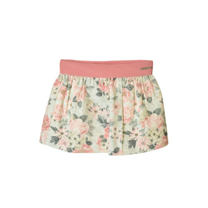 Сива пола Mayoral с десен на розови цветя за момиче - 92см