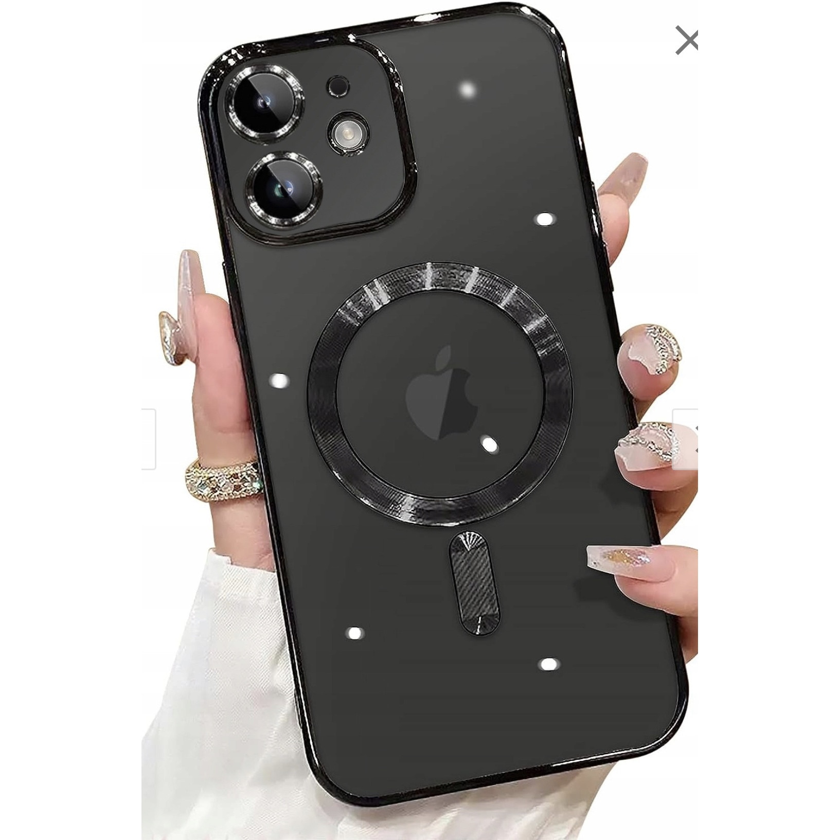 Husa din silicon cu margini metalizate Ultra-Soft, Luxury Magsafe, compatibila cu iPhone 11 / Negru