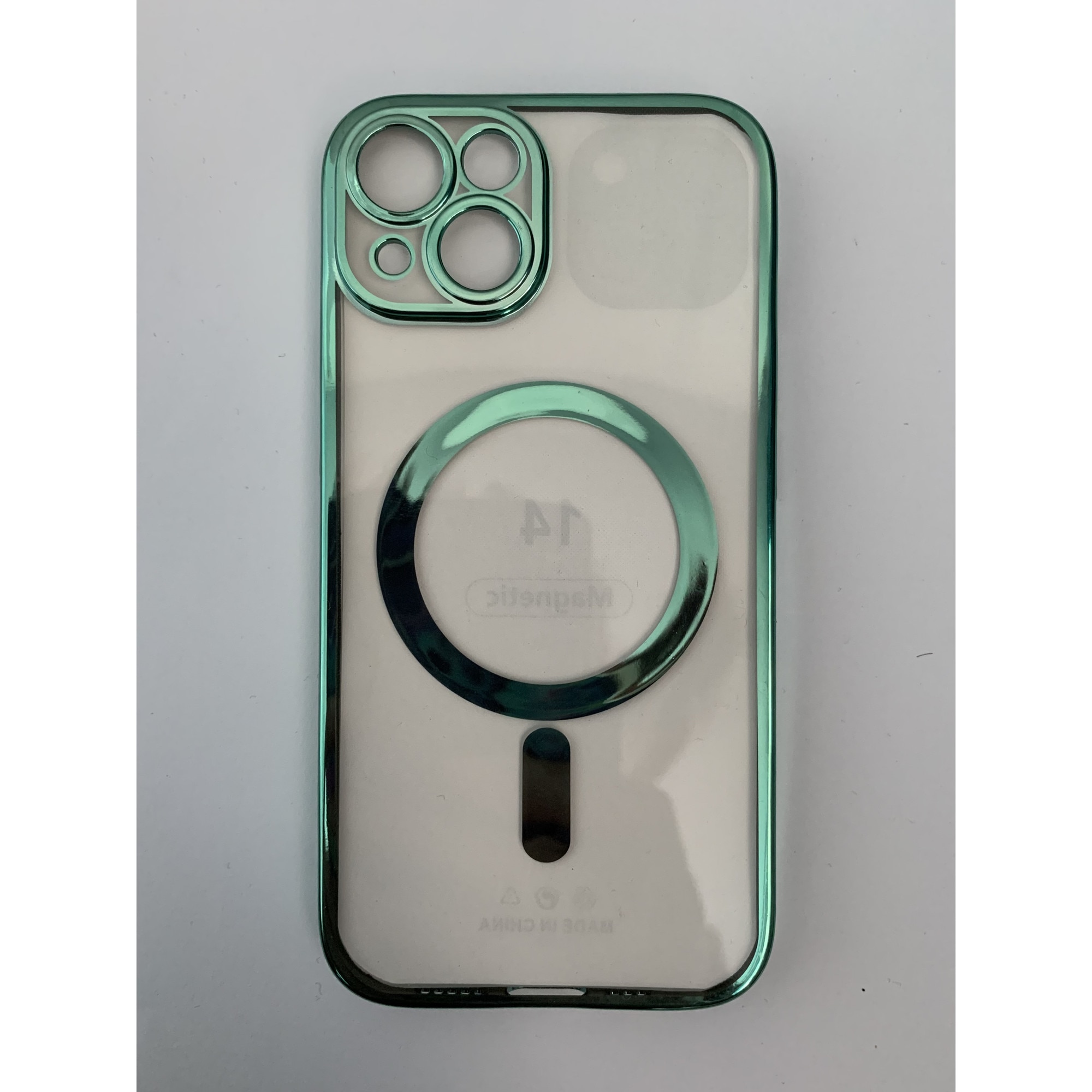 Husa din silicon cu margini metalizate Ultra-Soft, Luxury Magsafe, compatibila cu iPhone 11 / Verde