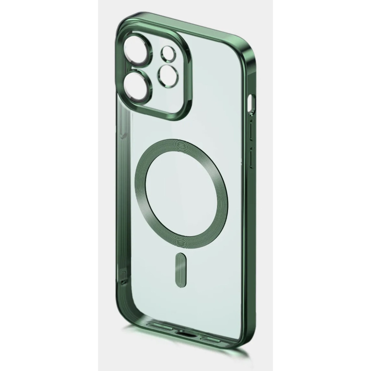 Husa din silicon cu margini metalizate Ultra-Soft, Luxury Magsafe, compatibila cu iPhone 11 / Verde