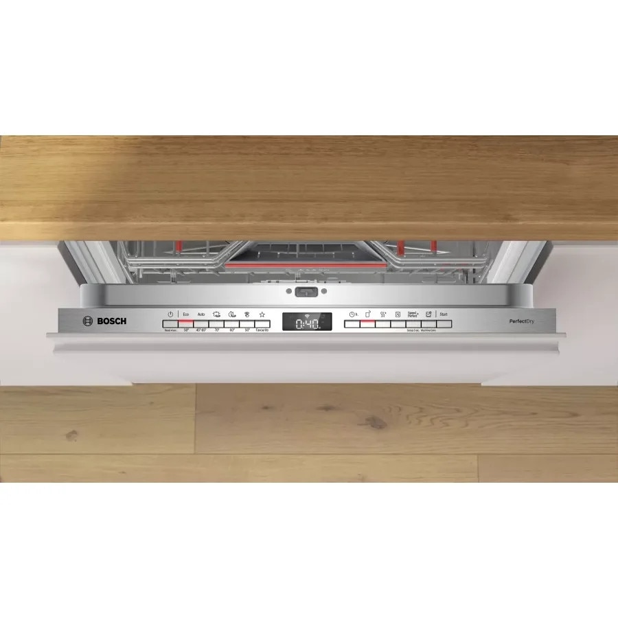 Masina de spalat vase complet incorporabila BOSCH 3SMV6ZCX18E, Seria 6, 60 cm, Seria B, PerfectDr, Max Flex Pro, VarioDrawer Pro, Sistem Rackmatic triplu, AquaStop, EcoSilence Drive