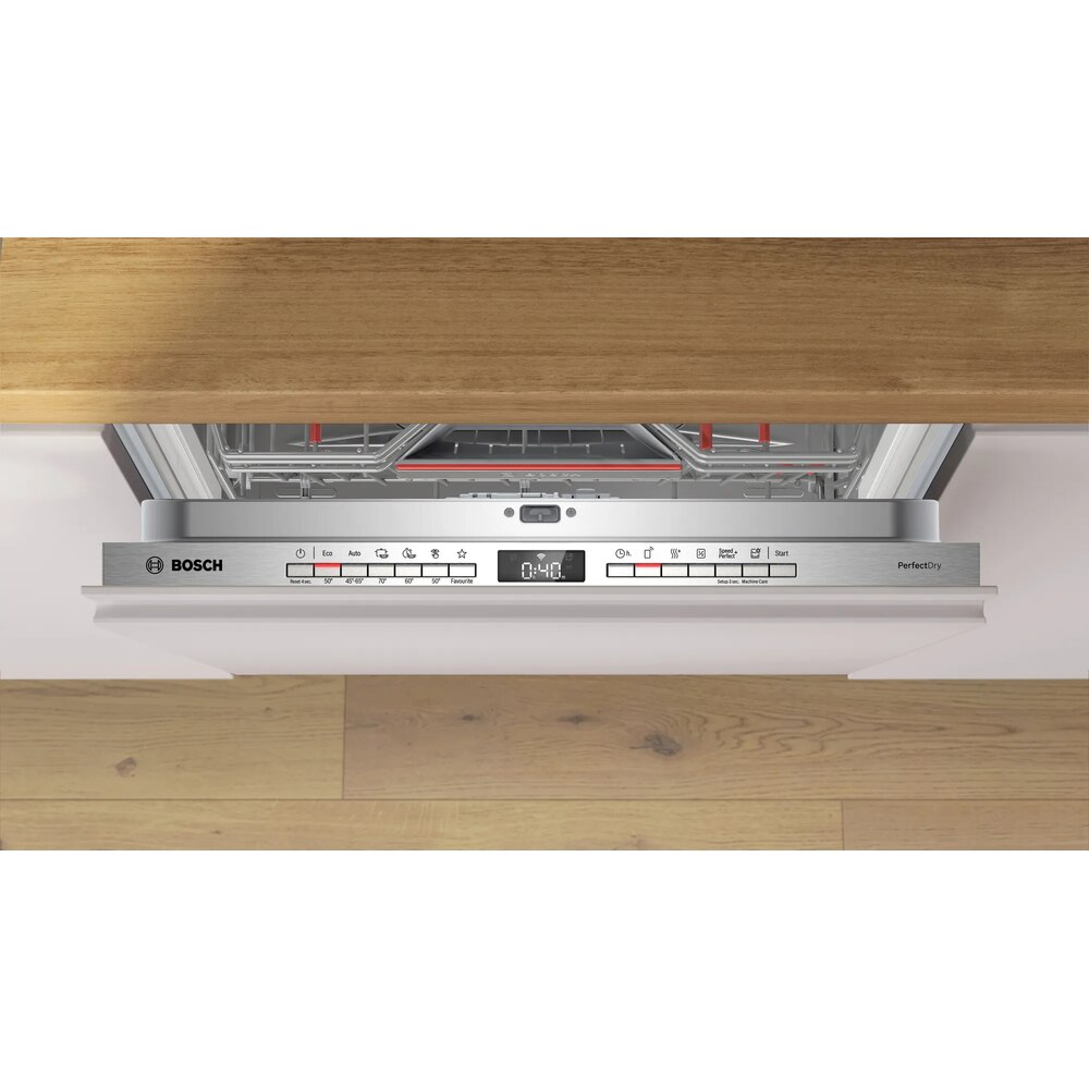 Masina de spalat vase complet incorporabila BOSCH 3SMV6ZCX18E, Seria 6, 60 cm, Seria B, PerfectDr, Max Flex Pro, VarioDrawer Pro, Sistem Rackmatic triplu, AquaStop, EcoSilence Drive