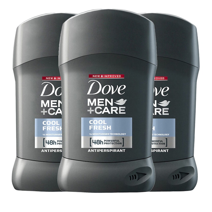 Pachet 3 x Deodorant stick Dove Men Cool Fresh, 50 ml