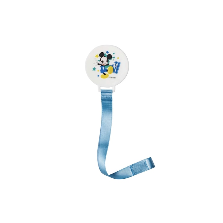 Верижка за залъгалка Mickey, 22 см, синя, с включена щипка