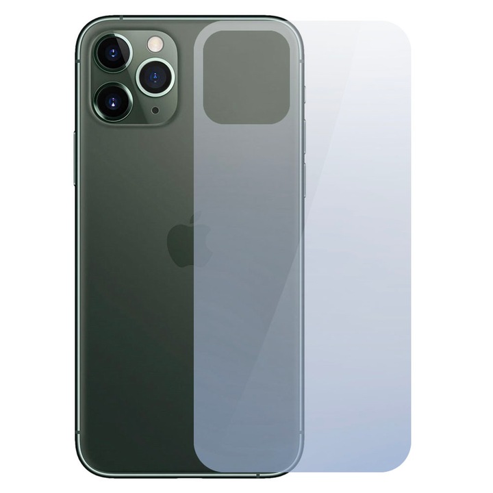 Folie InvisibleBack compatibila cu Apple iPhone 11 Pro, Protectie carcasa spate, Polimer siliconic, Adeziv premium, Montare usoara, Fara lichid, Regenerabila, Full Glue