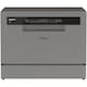 Masina de spalat vase compacta Candy Rapido CP 6E51LS, 6 seturi, 5 programe, Clasa E, Pornire intarziata, Program scurt 35', 55 cm, Argintiu