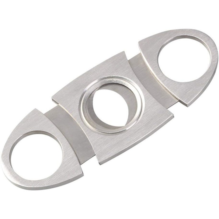 Taiator de trabucuri, JENUOS®, Inox, 9x4 cm, Argintiu