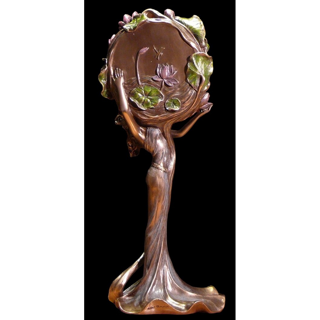 Ceas, Femeie In Rochie, Rasina acoperita cu bronz, 30 cm, AN10085A4 ...