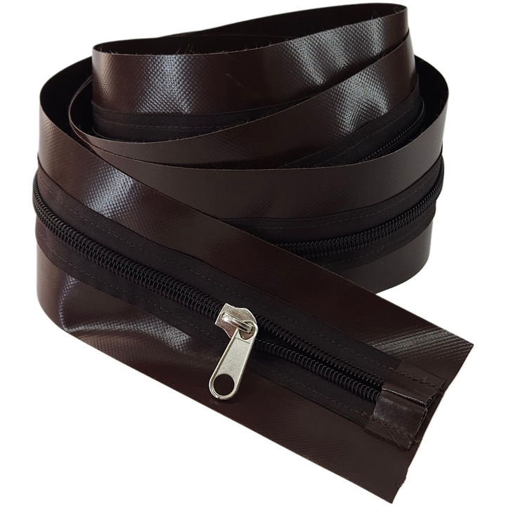 Fermoar Maro 2, 0 metri lungime x 10 cm latime Cusut pe Banda PVC de Intarire, Cursor Dublu Tragator, realizare Usi la Folie Transparenta Inchideri Terase, ITALIKA