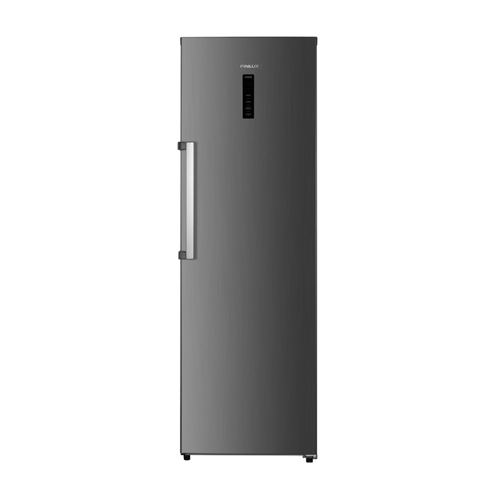Congelator vertical Finlux FZ280NFIXD, 274 l, 185 cm, No Frost, Display touch, 4 sertare + 2 rafturi, Clasa E, Inox