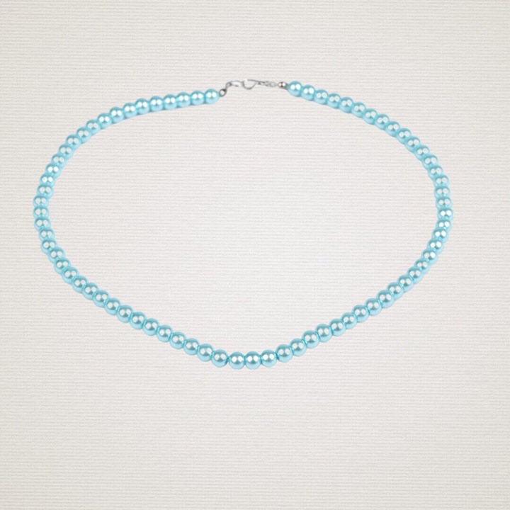 Colier din perle de sticla Crisalida, lungime 42 cm, Turcoaz