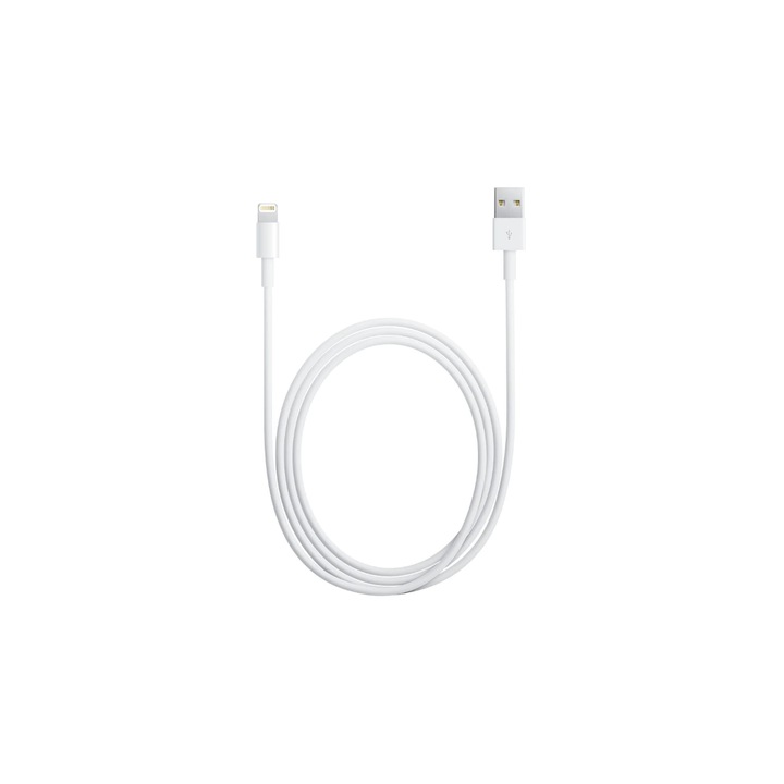 Телефонен кабел за данни, USB/Lightning, 1 м, бял - eMAG.bg