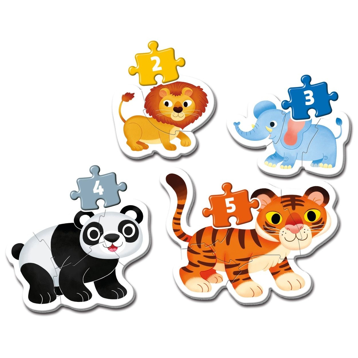 Puzzle bebe Clementoni 4 in 1 - Animale salbatice