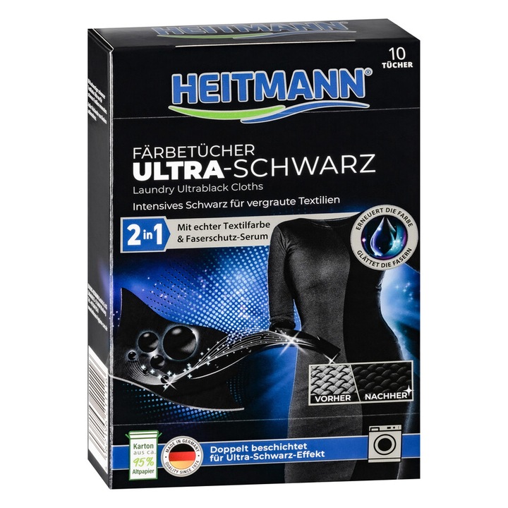 Heitmann Ultrafekete színfrissítő kendő, 10db