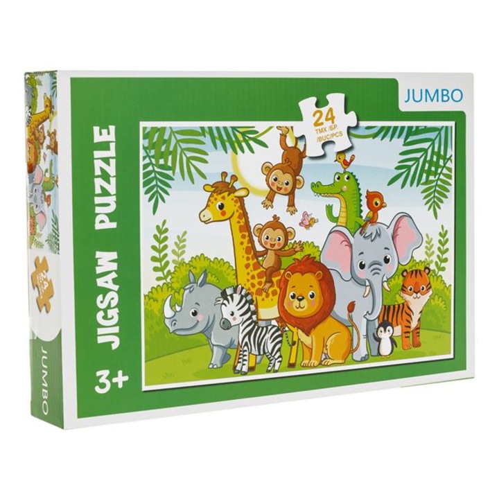 Puzzle pentru copii, model animale din jungla, 24 piese