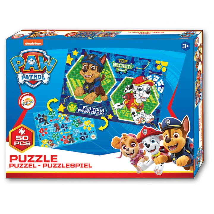 Puzzle Paw Patrol Top Secret +3 év, 50 db, 40 x 29 cm