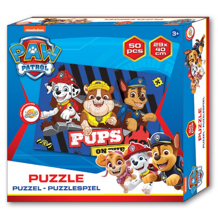 Puzzle Paw Patrol 50 db, Kölykök útközben +3 év, 29x40 cm