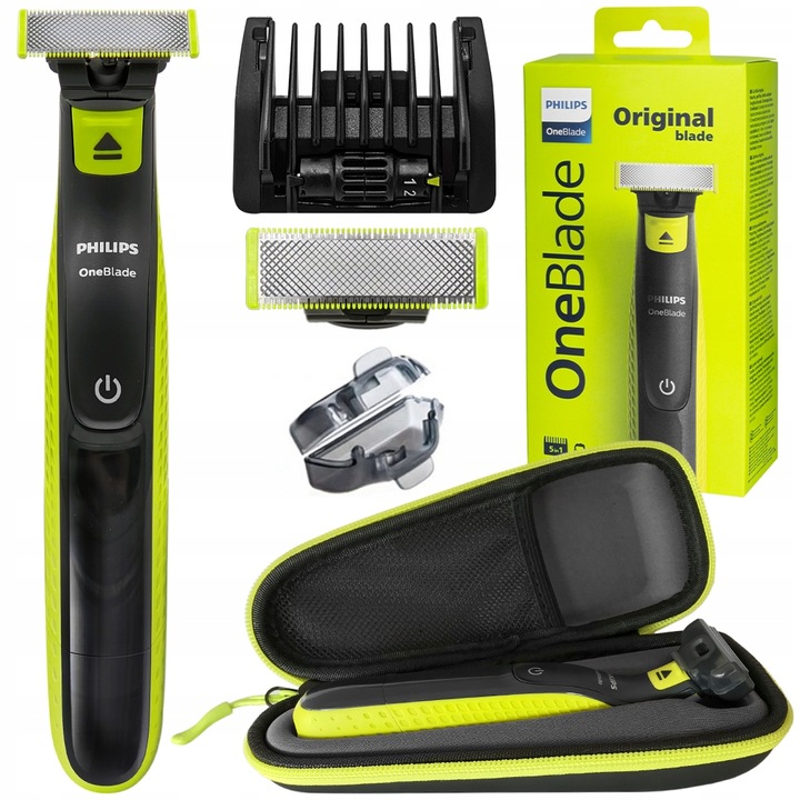 Права самобръсначка Philips Oneblade QP2721/20, черен калъф, зелена