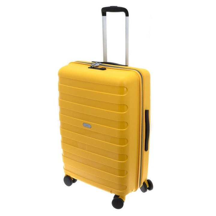 Troler cabina polipropilena Davidts Roundtrip, galben, 55x38x20 cm