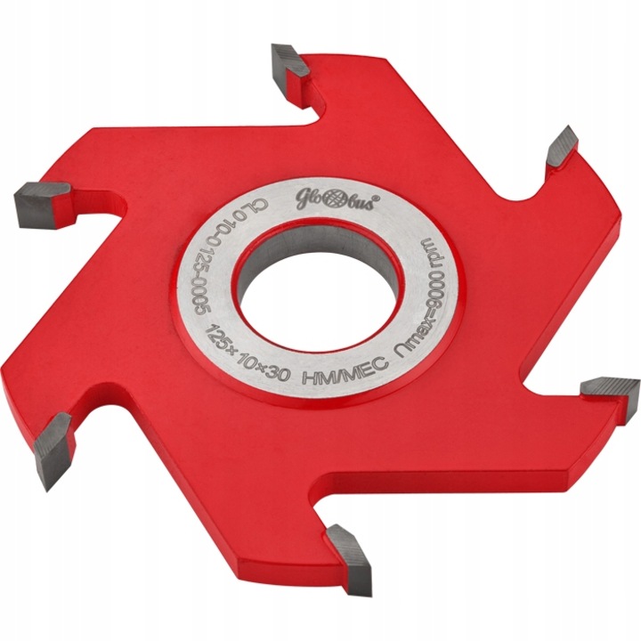 Freza pentru lemn, Globus, Carbid sinterizat, 6Z, 125x30mm, Rosu